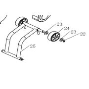 Транспортировочная ось в сборе TSS-WP70L/Tholley wheel assy, №22+23+24+25 (CNP10022+CNP10023+CNP10024+CNP10025)