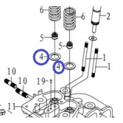 Прокладка пружины клапана Diesel 188FE/Valve Spring Gasket, №4 (30139-00080-00)