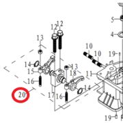 Коромысла комплект Diesel 188FE/Rock Arm Assy (Including 13;14;15;16;17;18), №20 (34019-00068-00)