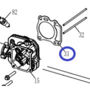 Прокладка ГБЦ KV180A/Cylinder head gasket KV180A, №31 (1203001325)