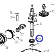 Шестерня коленвала KV180A/Drive gear KV180A, №40 (1202000410)