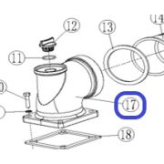 Фланец помпы выпускной TSS-PGT100/Outlet/4-inch water pump/G thread/with 188 engine, №17 (70010-00509-00)